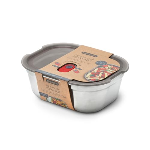 BLACK + BLUM Multifunktions Lunchbox Edelstahl 900ml | 100% auslaufsichere Meal Prep Boxen mit Vakuumverschluss | Edelstahl Brotdose gefrier-, mikrowellen- & backofenfest | BPA frei BLACK + BLUM Multifunktions Lunchbox Edelstahl 900ml | 100% auslaufsichere Meal Prep Boxen mit Vakuumverschluss | Edelstahl Brotdose gefrier-, mikrowellen- & backofenfest | BPA frei von BLACK + BLUM