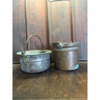 2Er Set Große Kupferkessel von blackpeacockvintage