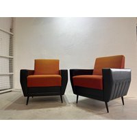 2Er-Set Mid-Century Loungesessel von blackpeacockvintage