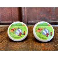 2Er Set Vintage Obelix Nachtlichter Von 1999 von blackpeacockvintage