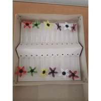 Midcentury Glasspieße/Cocktailblumen von blackpeacockvintage