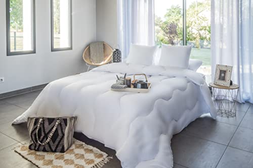 Blanrêve - Sehr warme Bettdecke gegen Milben – Maxi-Komfort und aufblasbar – für Doppelbett – umweltfreundlich, Weiß – 240 x 220 cm von blanrêve