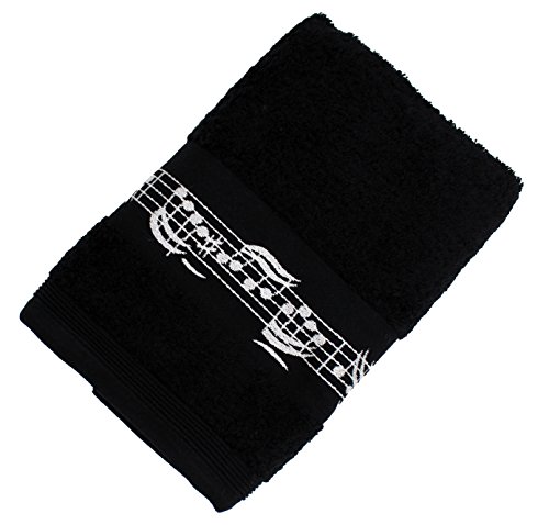 Handtuch Notenmotiv schwarz von blasmusik-shop