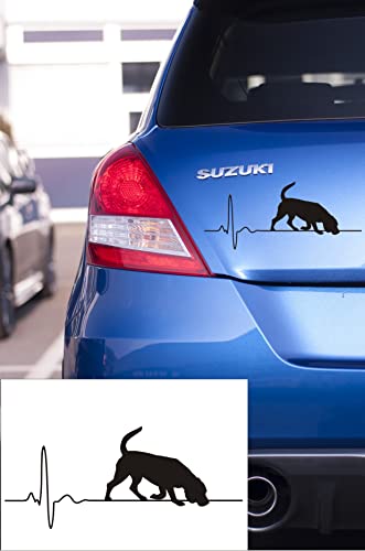 Autoaufkleber: 'Beagle' - Hundeaufkleber, Aufkleber (Silber - 200 mm x 90 mm) von blattwerk-design