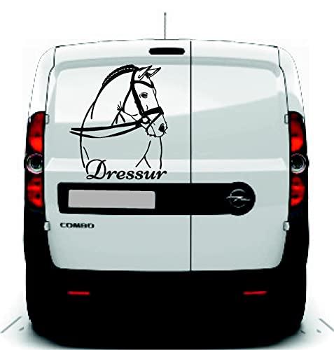 Autoaufkleber: 'Dressur' - Dressurpferd (Weiß - 525 mm x 450 mm) von blattwerk-design