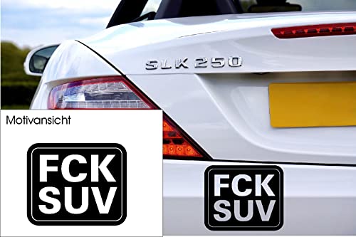 Autoaufkleber: 'FCK SUV' (Weiß - 100 mm x 80 mm) von blattwerk-design