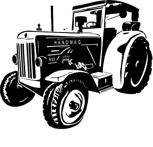 Autoaufkleber: HANOMAG R55, Traktor, Oldtimer (Schwarz - 710 mm x 600 mm) von blattwerk-design
