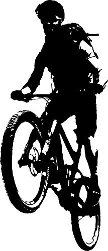 Autoaufkleber: MtB, Mountainbike Downhill, bike,Fahrrad (Schwarz - 450 mm x 190 mm) von blattwerk-design