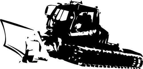 Autoaufkleber: 'Pistenraupe' – PistenBully, Schneekatze, Ratrac// (Schwarz - 450 mm x 217 mm) von blattwerk-design