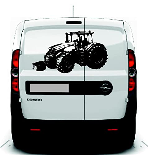 Autoaufkleber: 'Traktor' - Landmaschine, Ackerschlepper 1050 (Silber - 800 mm x 450 mm) von blattwerk-design