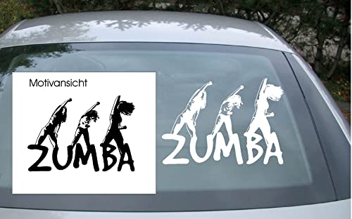 Autoaufkleber: 'Zumba, Fitness, Tanzstudio, Aerobic' (Silber - 640 mm x 450 mm) von blattwerk-design