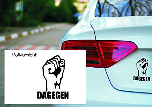 KFZ Aufkleber: 'Dagegen' Anti, Faust, Widerstand // Autoaufkleber (Weiß - 200 mm x 150 mm) von blattwerk-design
