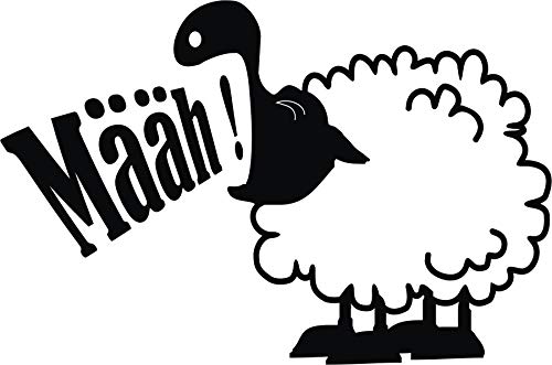 KFZ Aufkleber: Schaf – Tiermotiv/Autoaufkleber / (Silber - 300 mm x 210 mm) von blattwerk-design