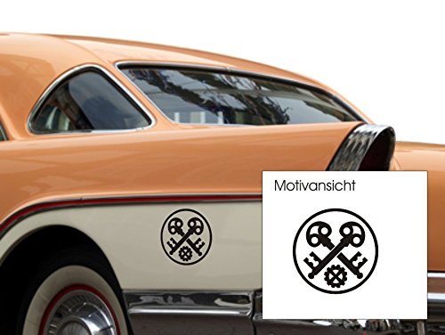 Schlosser, KFZ-Aufkleber, Autoaufkleber, Innungszeichen, Beruf, Handwerk, Innung, Metallbau (M090 Silber, 100 mm x 100 mm) von blattwerk-design