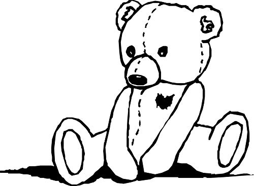 Wandtattoo – Teddybär – Teddy – Spielzeug – Kindermotiv – Bär // Farb- und Größenwahl (Schwarz - 290 mm x 210 mm) von blattwerk-design