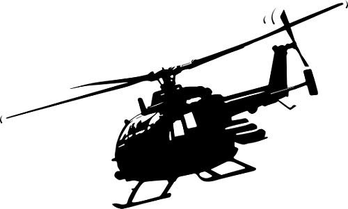 Wandtattoo: Hubschrauber, Helikopter 'Bölkow Bo 105 PAH 1' – Kampfhubschrauber //Farb- und Größenwahl, Wandaufkleber (Dunkelrot - 1000 mm x 600 mm) von blattwerk-design