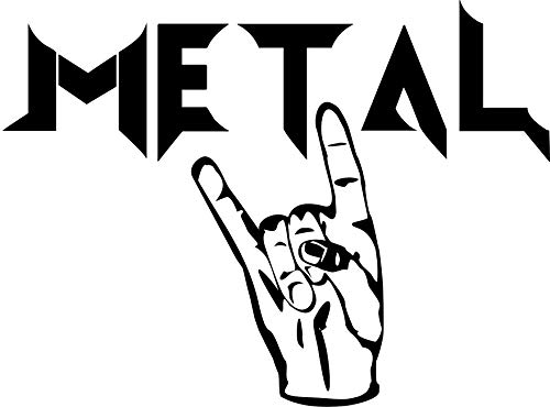 Wandtattoo: 'Metal' Schriftzug – Pommesgabel – Heavy Metal – Deathmetal – Musik – Music // Farb- und Größenwahl (Schwarz - 810 mm x 600 mm) von blattwerk-design