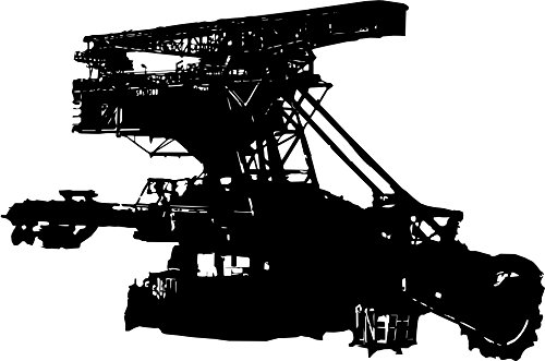 Wandtattoo: Schaufelradbagger, Bergbau, Kohle, Maschinen, Baufahrzeuge, Bagger, Abraum // Farb- und Größenwahl (Schwarz - 910 mm x 600 mm) von blattwerk-design