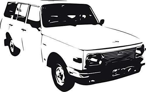 Wandtattoo: 'Wartburg 353' – Oldtimer, DDR Auto //Farbe und Größe (Grau - 715 mm x 450 mm) von blattwerk-design