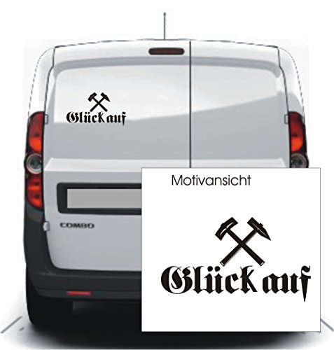 blattwerk-design Autoaufkleber - Glück Auf, Bergbau, Glückauf, Bergmannsgruß (300 mm x 170 mm, Schwarz) von blattwerk-design