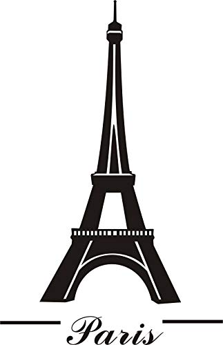 blattwerk-design Autoaufkleber - Paris - Eiffelturm (300 mm x 190 mm, M010 Weiß) von blattwerk-design