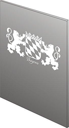 blattwerk-design Bayern - Wappen, Glasdekorfolie, Fensterfolie, Größe ca. 450 mm x 230 mm, Farbe Silberfein-matt (Silberfein - Matt) von blattwerk-design