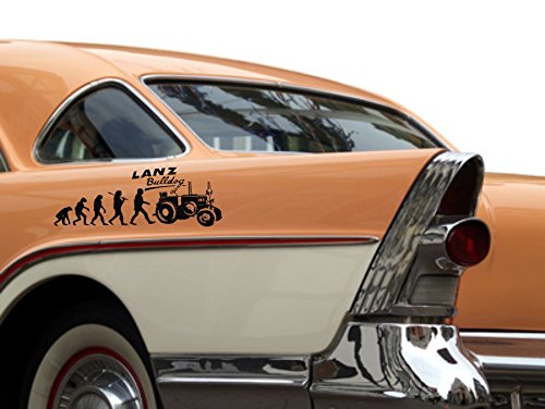 blattwerk-design Evolution Traktor 15, KFZ-Aufkleber, Ackerschlepper, Verschiedene Größen und Farben (M010 Weiß, 450 mm x 160 mm) von blattwerk-design