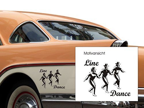 blattwerk-design KFZ-Aufkleber, Autoaufkleber - Line Dance - Dance, Tanzen, Musik, Music (M010 Weiß, 130 mm x 100 mm) von blattwerk-design