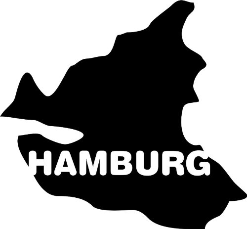 blattwerk-design KFZ-Aufkleber, Hamburg, Bundesland, Bundesländer, Deutschland, Fahrzeug-Aufkleber, Auswahl (M090 Silber) von blattwerk-design