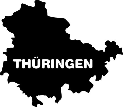 blattwerk-design KFZ-Aufkleber, Thüringen, Bundesland, Bundesländer, Deutschland, Fahrzeug-Aufkleber, Auswahl (M070 Schwarz) von blattwerk-design