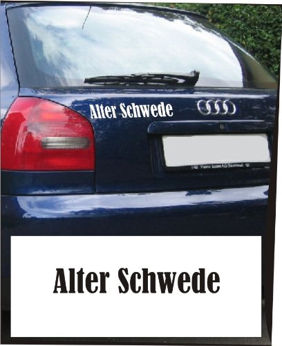 blattwerk-design KFZ-Aufkleber Alter SCHWEDE, 200 mm x 30 mm, Silber von blattwerk-design