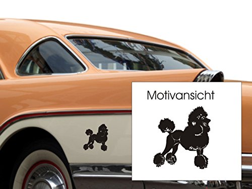 blattwerk-design KFZ-Aufkleber - Autoaufkleber - Pudel - Hund - Dog - Tiere - Aufkleber (M090 Silber) von blattwerk-design