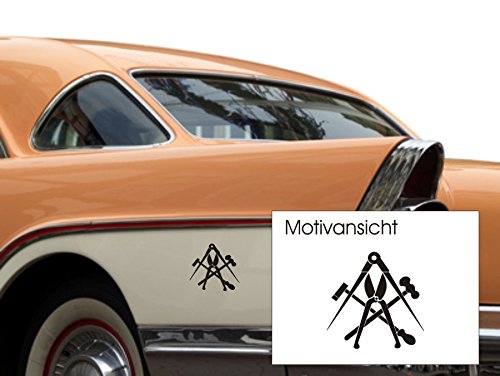 blattwerk-design Spengler, KFZ-Aufkleber, Autoaufkleber, Innungszeichen, Beruf, Handwerk, Innung (M090 Silber, 100 mm x 100 mm) von blattwerk-design