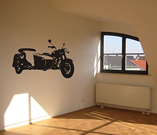 blattwerk-design Wandtattoo - Dnepr Ural M70 - Gespann/Seitenwagen Größen (900 mm x 600 mm, M060 Dunkelgrün) von blattwerk-design