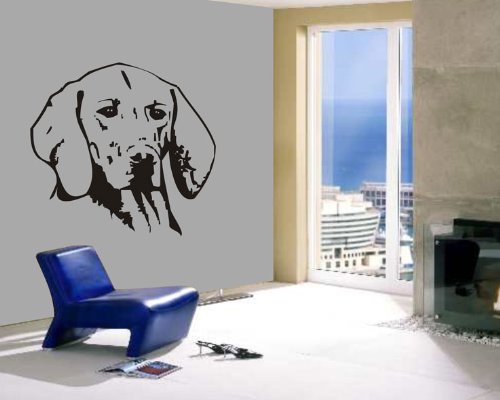 blattwerk-design Wandtattoo Hunde Magyar Vizsla Kopf M070 Schwarz von blattwerk-design