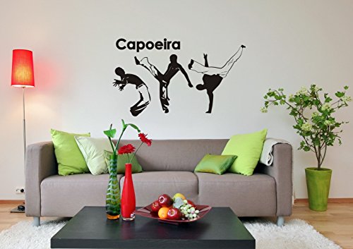 blattwerk-design Wandtattoo- Wandaufkleber: Capoeira - Kampfkunst - Brasilien - Sport // Verschiedene Größen und Farben (1020 mm x 600 mm, Weiß) von blattwerk-design
