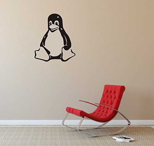 blattwerk-design Wandtattoo: Linux Tux - Pinguin - Open Source Maskottchen //Farb- u. Größenwahl (630 mm x 450 mm, Schwarz) von blattwerk-design