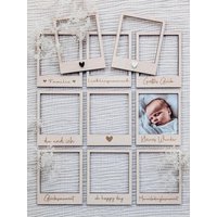 Polaroid Rahmen | Fotorahmen Holz Geschenk Personalisiert Geschenkidee Freundin Freund Mama Familie Kollegin Geburt Hochzeit Valentinstag von blaubeerbaum