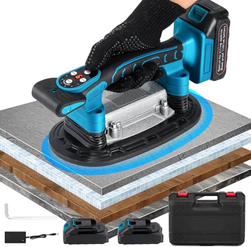 2IN1 Akku Fliesenrüttler & Saugnäpfen mit Maa-kita 21V Batterie mit 2× 1.5Ah Akku, Fliesen Vibrationsgerät Fliesenvibrator 24000 U/min in 9 Gänge, 400KG Saugkraft für Fliesen, Glas, Marmor 2IN1 Akku Fliesenrüttler & Saugnäpfen mit Maa-kita 21V Batterie mit 2× 1.5Ah Akku, Fliesen Vibrationsgerät Fliesenvibrator 24000 U/min in 9 Gänge, 400KG Saugkraft für Fliesen, Glas, Marmor von blayram
