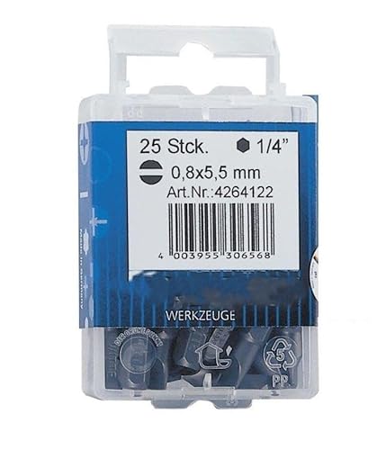 25 mm Flachspitzen in Kunststoffbox, ideal zum Bohren, Schrauben und Befestigen in verschiedenen Anwendungen. von Blendend