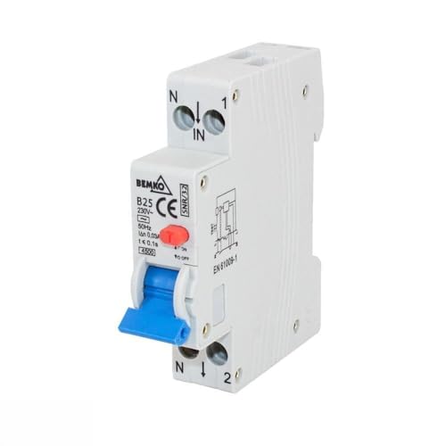 Fehlerstromschutzschalter 1P B 20A 30mA Typ AC mit Überstromschutz, ideal für sichere elektrische Installationen Fehlerstromschutzschalter 1P B 20A 30mA Typ AC mit Überstromschutz, ideal für sichere elektrische Installationen von Blendend