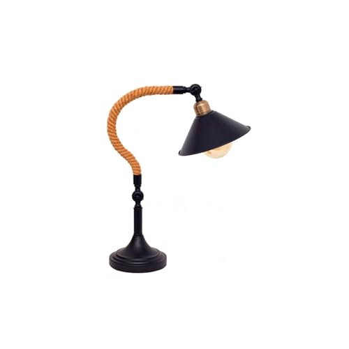 Tischlampe, 1 x e27, schwarz, mit Hanfseil, Maße: 57 x 22 x 33 cm. Entworfen für: dekorative Beleuchtung im Innenbereich. von blendend