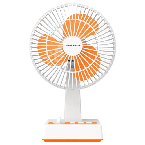 Tragbarer Tischventilator, 20,3 cm, 3 Flügel, 3 Geschwindigkeiten, ohne Batterie, weißes und orangefarbenes Design. Tragbarer Tischventilator, 20,3 cm, 3 Flügel, 3 Geschwindigkeiten, ohne Batterie, weißes und orangefarbenes Design. von blendend