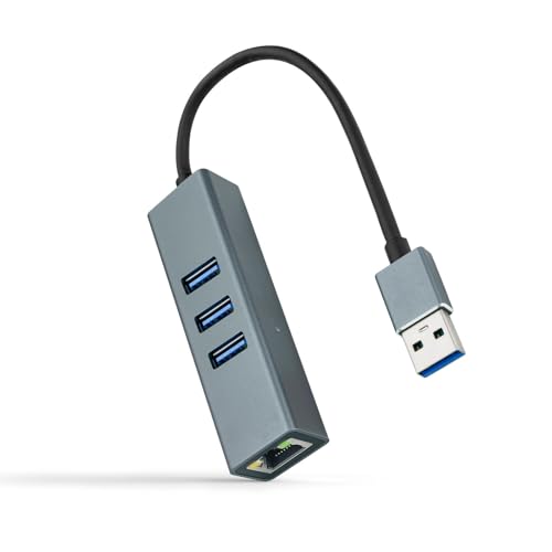 USB 3.0 zu Gigabit Ethernet Konverter + 3 USB 3.0 Ports, 15 cm, ideal für die Erweiterung der Konnektivität und Verbesserung der Datenübertragung. von Blendend