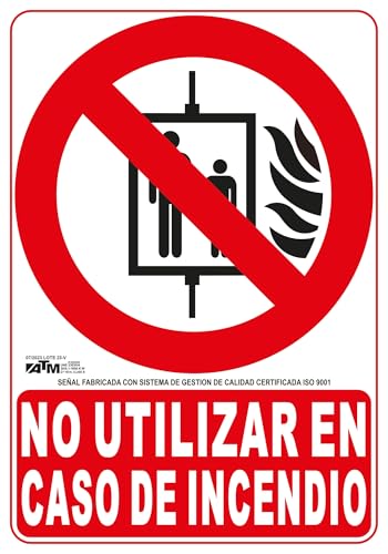 blendend Warnschild Nicht im Brandfall verwenden aus PVC, robust und langlebig, Sicherheitshinweise in Einrichtungen. von Blendend