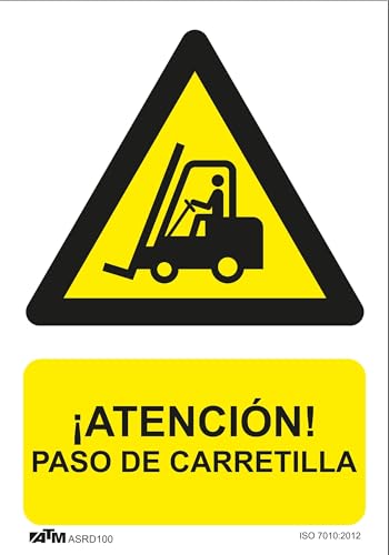 blendend Warnschild aus PVC mit Hinweisschild und Schubkarrenübergang, ideal für Warnungen im industriellen Transitbereich. von Blendend