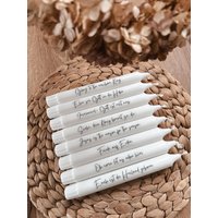 Weihnachtliche Stabkerzen/Mit Weihnachtlichem Schriftzug von blessdmoments