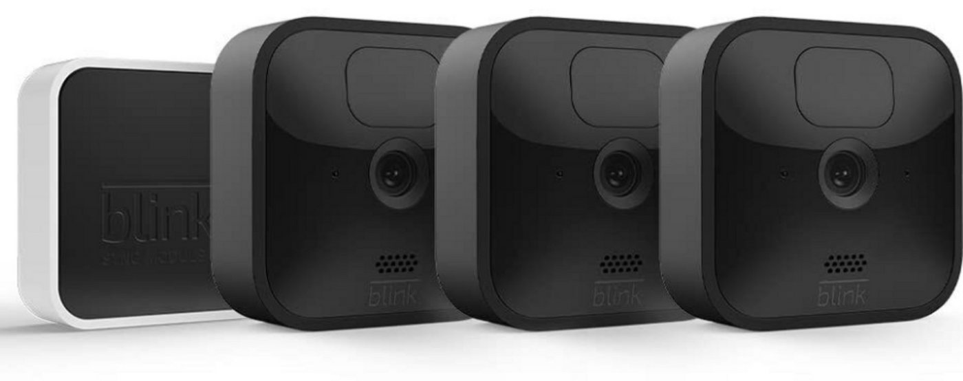 blink Überwachungskamera Outdoor 3er Kamera Set (Außenbereich, Innenbereich, 3-tlg., Set, mit Sync Modul) von blink