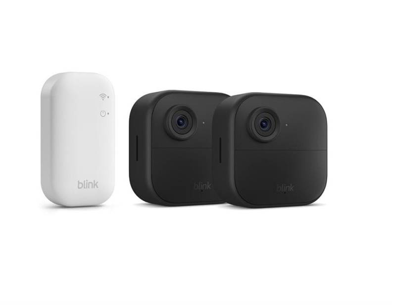 blink Überwachungskamera Kamera Outdoor 4 Sicherheitskamera 2-Kamera-System Überwachungskamera (Außenbereich, Innenbereich, Set, Set, inkl. Sync Modul Core, integriertes Mikrofon) von blink