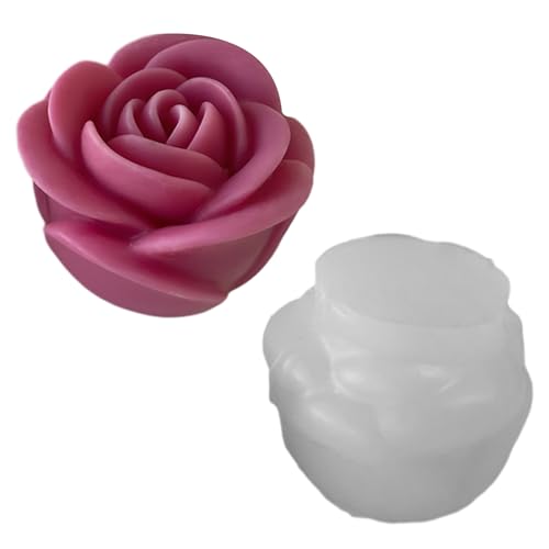 blispring 3D-Blumen-Kerzenformen, Silikonform für Kerzenherstellung, wiederverwendbar, Epoxidharz, Gießformen, Schokoladenkuchendekoration von blispring